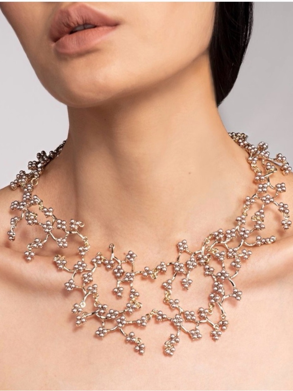 Lulu Frost Jackie collection Branch Pearl Cluster Statement Necklace